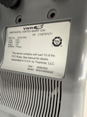 VWR Digital Vortex mixer-cover