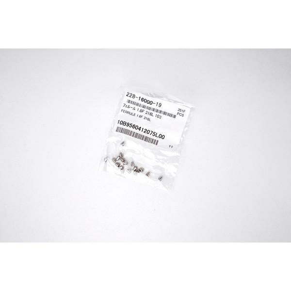Shimadzu Ferrule 1.6F 316L, 18 Pcs