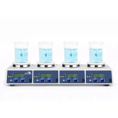 SCILOGEX SCI340-4 Digital 4-Channel Hotplate Stirrer with Ceramic Plates, 340ºC / 1500 rpm Max