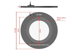 Okolab LEICA 10447342 Round Glass Heating Plate for Stereo Microscope Base, 2 of 4