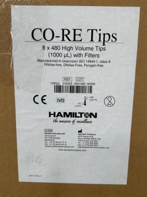 Hamilton High Volume 1000µL Core Pipette Tips for Automated Liquid Handling-cover