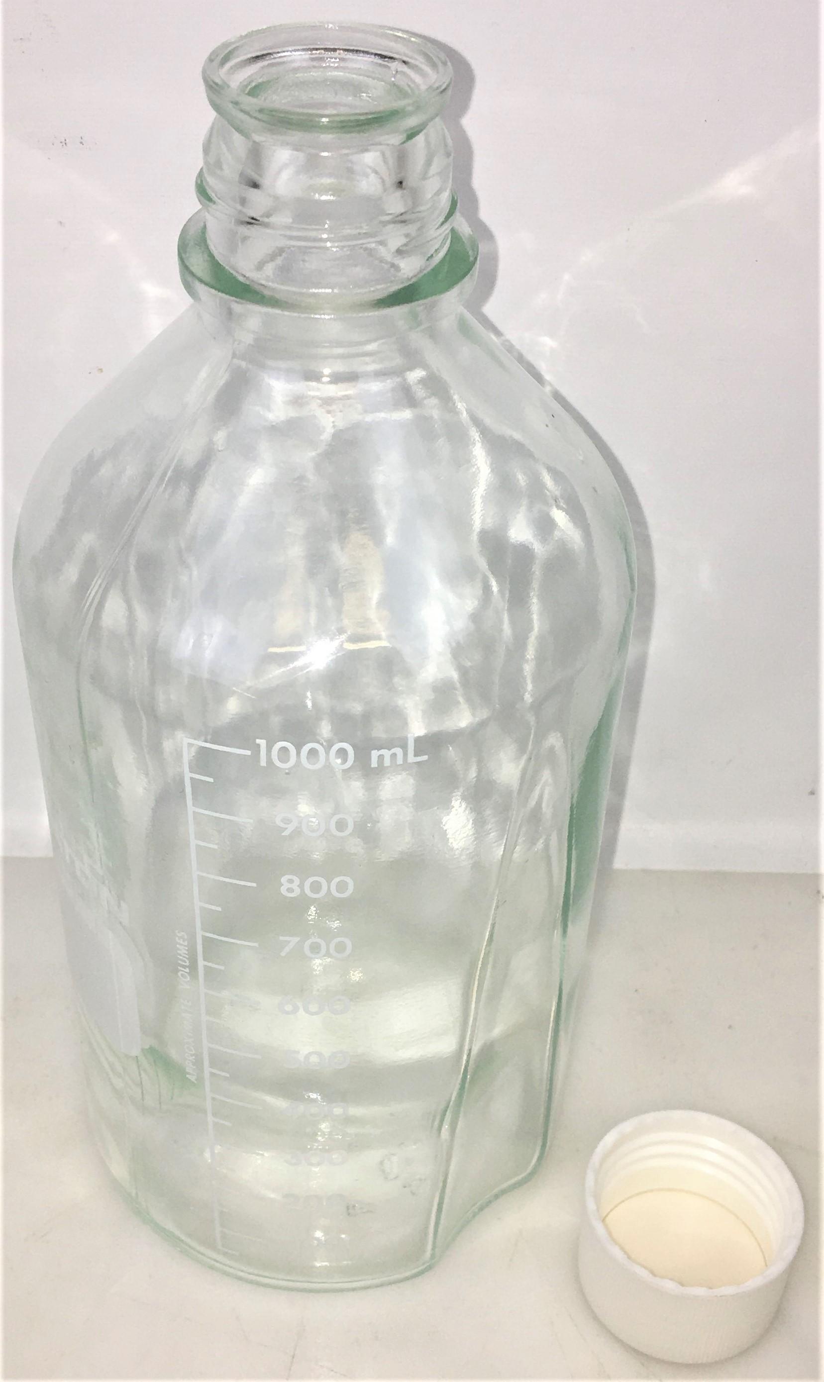 Wheaton 219760 Graduated 1000mL Borosilicate Media Bottle with Screw Cap