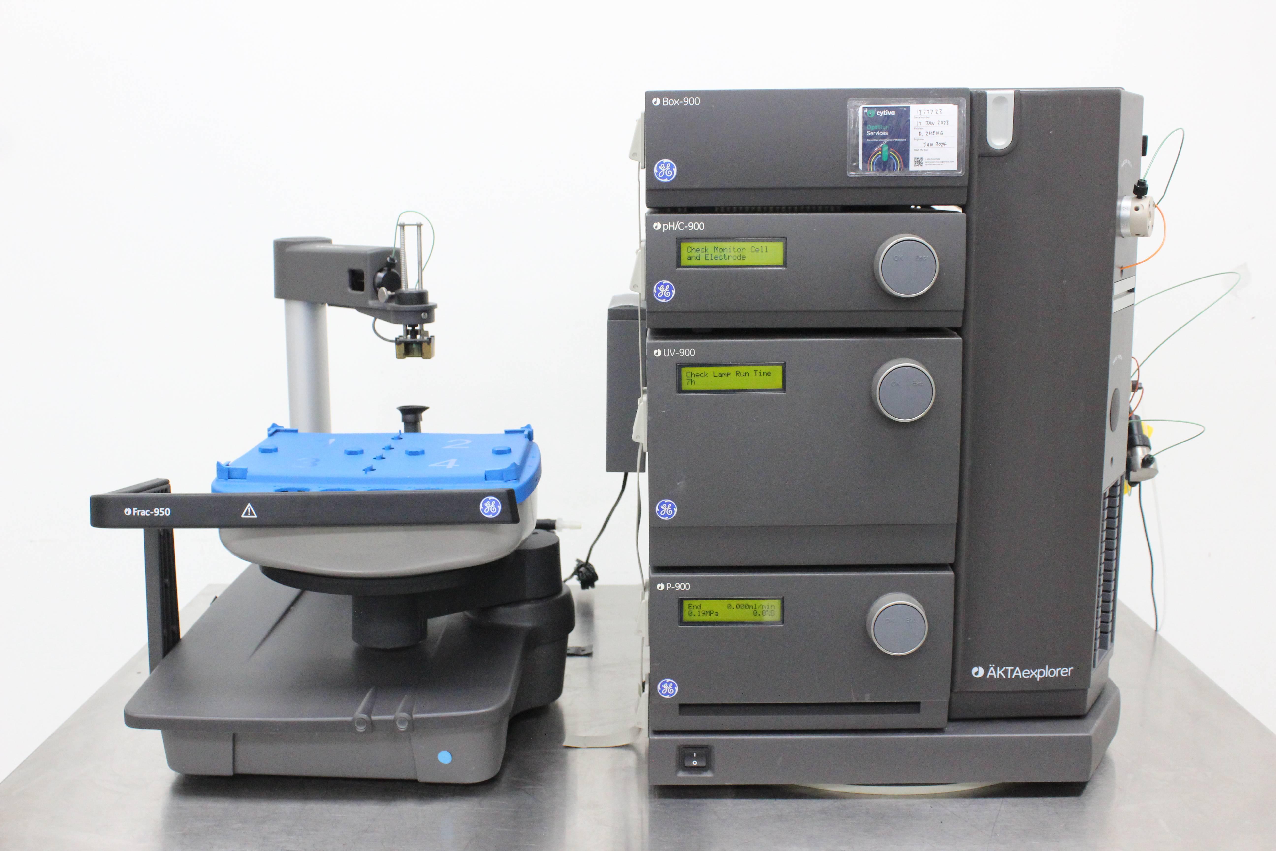GE AKTAexplorer FPLC System with P-900 Pump, 100 ml/min, 10 MPa Pressure