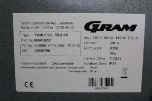 Gram Twin F 660 RSG 5N Laboratory Freezer, 3 of 3