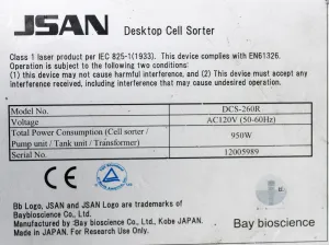 JSAN DCS-260R Desktop Cell Sorter with Class 1 Laser and 6 Ports, 950W Power, 5 of 8