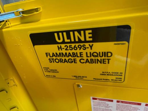 ULINE H-2569S-Y 4 Gallon Flammable Liquid Storage Cabinet with Locking Door-cover