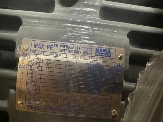 TECO-Westinghouse NP0254 NEMA Premium Efficiency Inverter Duty Motor 25/18.5 HP, 230/460 V, 3-Phase-cover