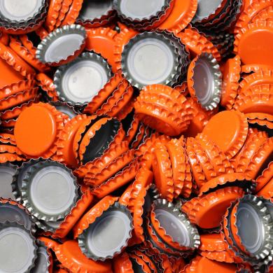 Astir 500 Uncrimped Orange Bottle Crown-Caps with Double Lipped Oxygen Seal-cover