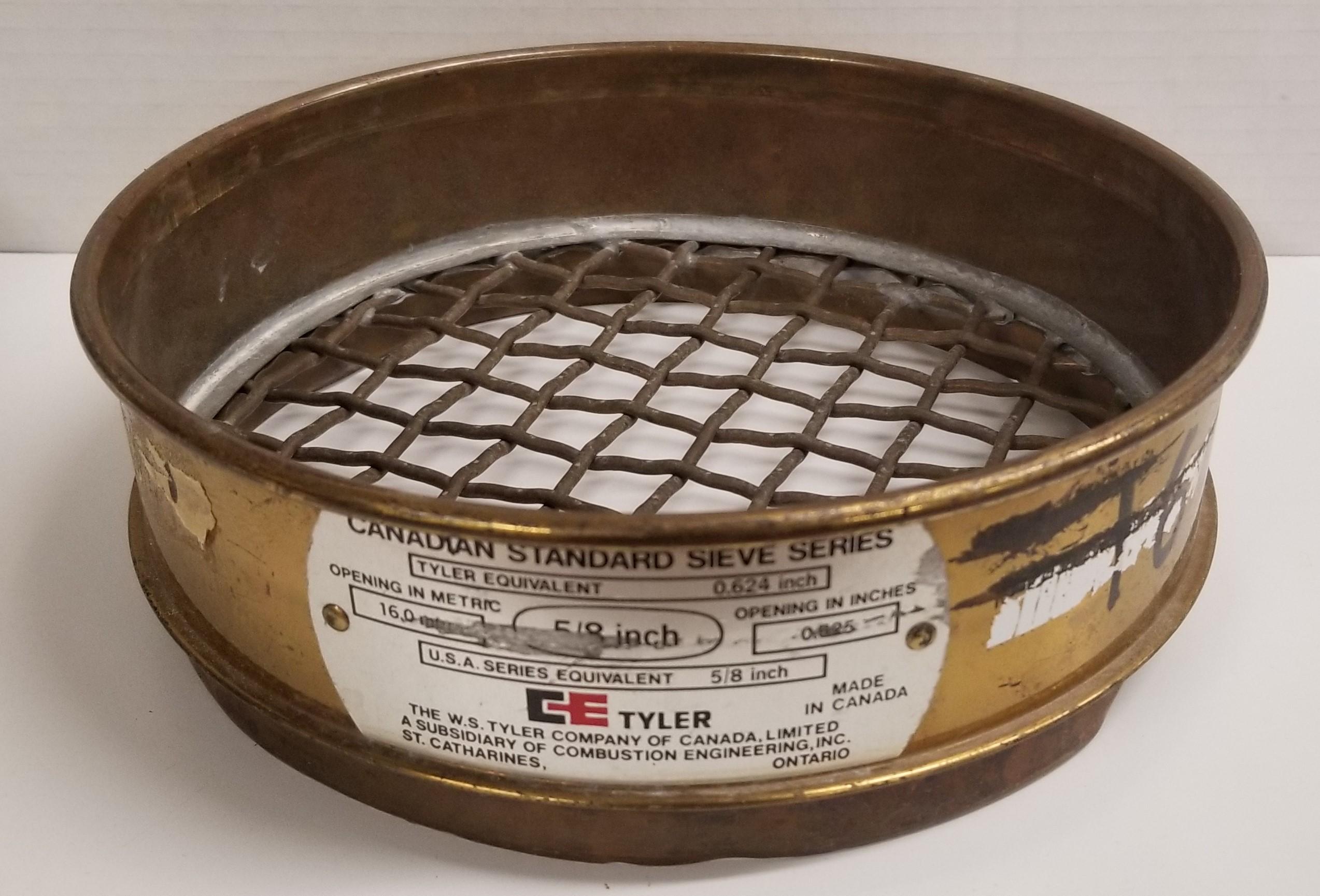 Tyler 8" Full-Height Brass Frame Sieve with 16mm Aperture Size