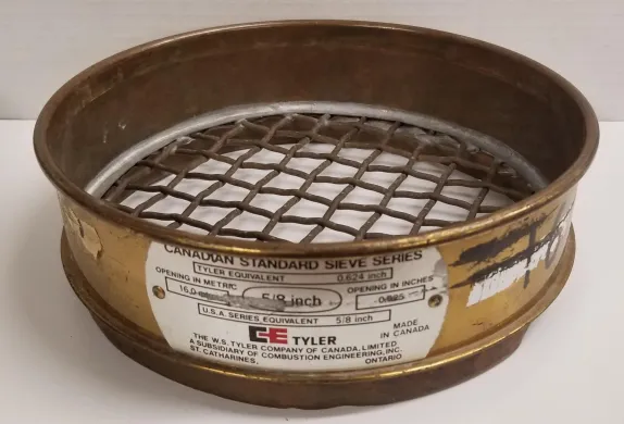Tyler 8" Full-Height Brass Frame Sieve with 16mm Aperture Size