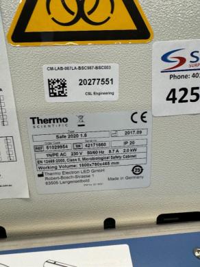 Thermo Fisher Scientific Safe 2020 1.8 Class II Microbiological Safety Cabinet-cover