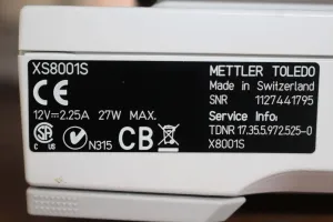 Mettler Toledo XS8001S Precision Balance, 3 of 3