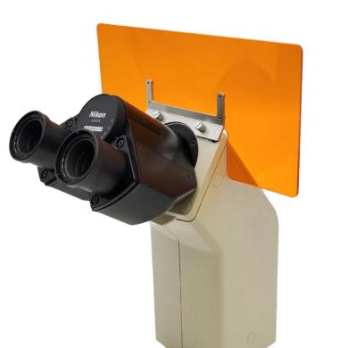 Nikon Diaphot 200 300 Fluorescence Microscope with Binocular Head and UV Shield-cover