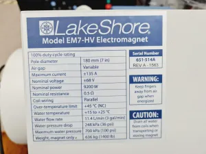 Lake Shore Cryotronics EM7-HV Magnet with Control Unit, 16 of 17