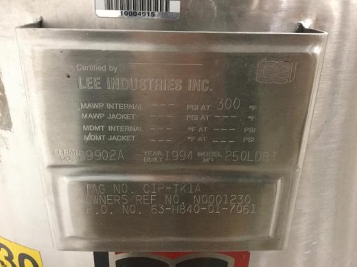 Lee Industries 250L Stainless Steel Jacketed Reactor Vessel for Laboratory and Bioprocess Applications-cover
