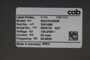 CAB Mach4/600B Industrial Thermal Transfer and Direct Thermal Label Printer, 3 of 3