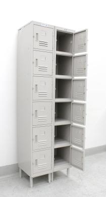 GSW Tan Six Tier Steel Lockers Set of Two – Ventilated Storage Cabinets for Laboratory and Facility Use-cover