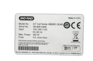 Bio-Rad S3 Cell Sorter 488/561-2L4D Flow Cytometry Cell Analysis Instrument, 10 of 12