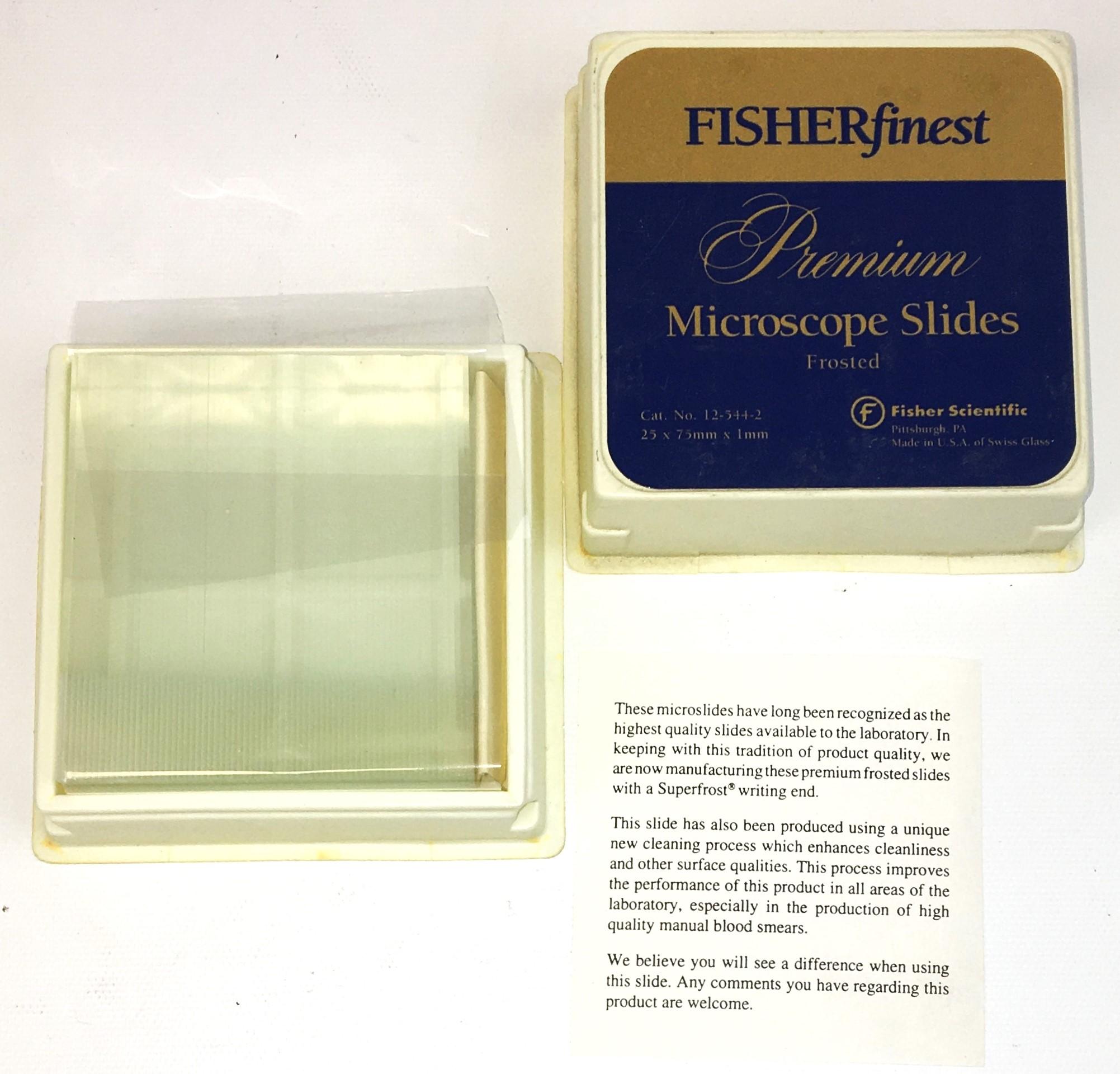 Fisherbrand 12-544-2 Premium Frosted Microscope Slides 75x25x1 mm