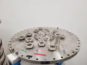 TEM Vacuum Chamber Parts 60cm Diameter, 98cm Height on Aluminium Bench, 11 of 17
