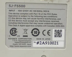 Keyence SJ-F5500 Static Eliminator Blower with 7000V Pulse AC for Static Control, 5 of 10