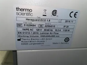 Thermo Scientific Heraguard Eco Laminar Flow Hood Model 51029694, 10 of 10