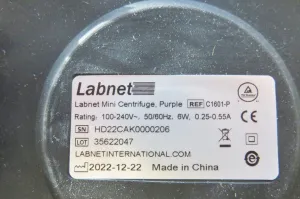 Labnet Mini Microcentrifuge C1601 with 6,000 rpm Fixed-Angle Rotor, 9 of 12