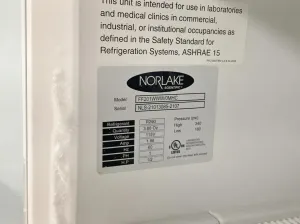 Norlake FF201WWW/0MHC Manual-Defrost Flammable Storage Laboratory Freezer (-15°C to -25°C), 12 of 12