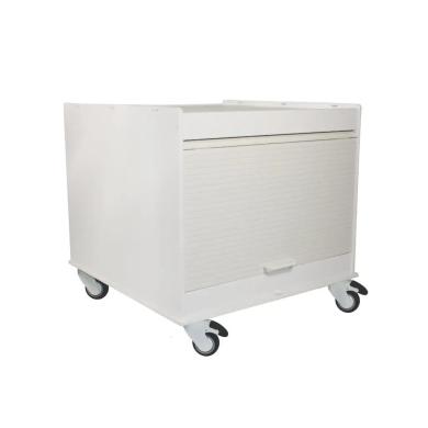 TrippNT White Equipment Transport Cart 24x24 Tray Top with Adjustable Shelf and Tambour Door-cover