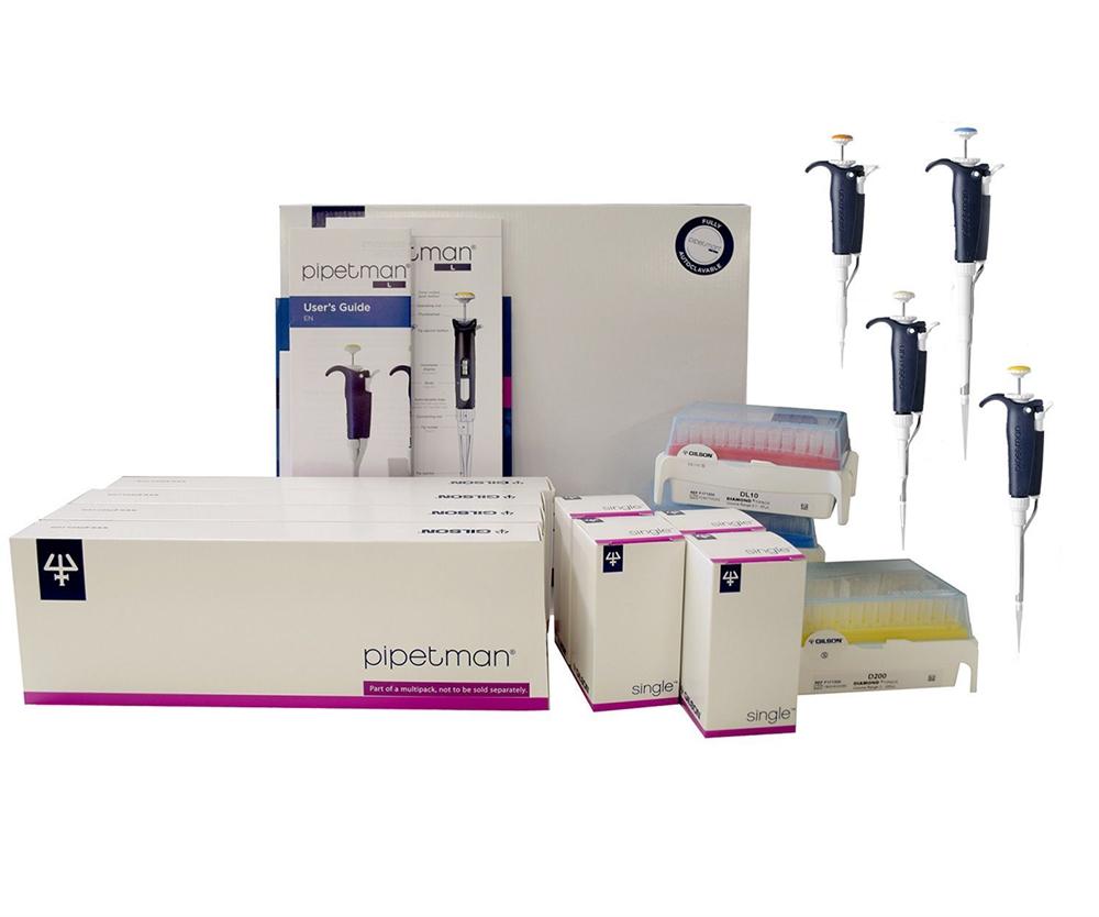 Gilson PIPETMAN L Starter Kit, 4 Pipette Kit, P2L, P20L, P200L, P1000L