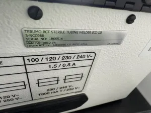 TerumoBCT SCD IIB Benchtop Sterile Tubing Welder Model 3-NCC986, 2 of 2