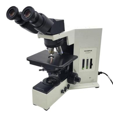 Olympus BX50 Microscope with Binocular Head, Fixed Stage, Objectives 4x/10x/40x-cover