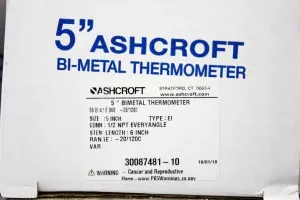 Ashcroft 5'' Adjustable Angle Bimetallic Laboratory Thermometer -20°C to 50°C, 6 of 7