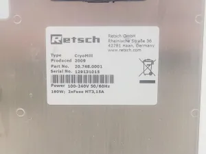 Retsch CryoMill Cryogenic Grinder with Air Liquide TR11 Dewar for Laboratory Use, 24 of 29