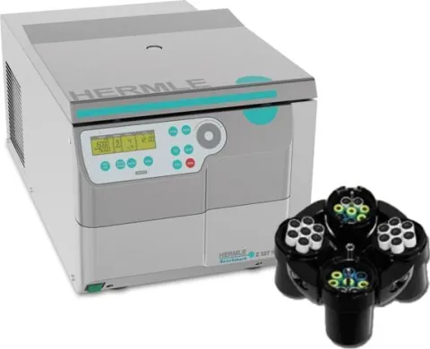 Hermle Z327-K Centrifuge Blood Tube Bundle w/ swing out rotor for 10/15ml and 1.8/7ml tubes, 115V