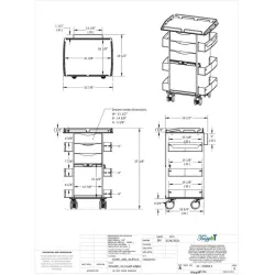 TrippNT Core DX Cart with Sliding Door, Railtop & Locking Drawers for Laboratory Storage, 8 of 8
