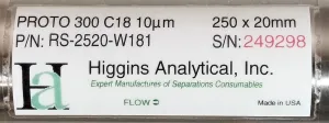 Higgins PROTO300 C18 Semi-Prep Reversed-Phase HPLC Column 25 cm × 20 mm × 10µm, 4 of 16