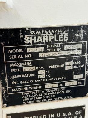 Alfa Laval Sharples AS26 Super Industrial Disc S | QuestPair