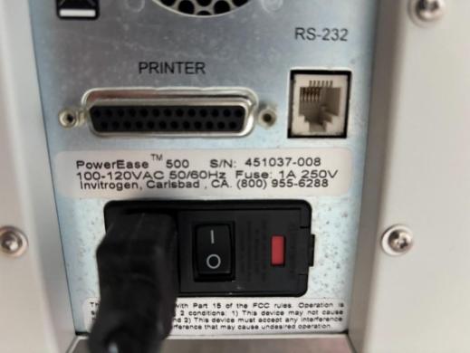 Invitrogen PowerEase 500 Power Supply-cover