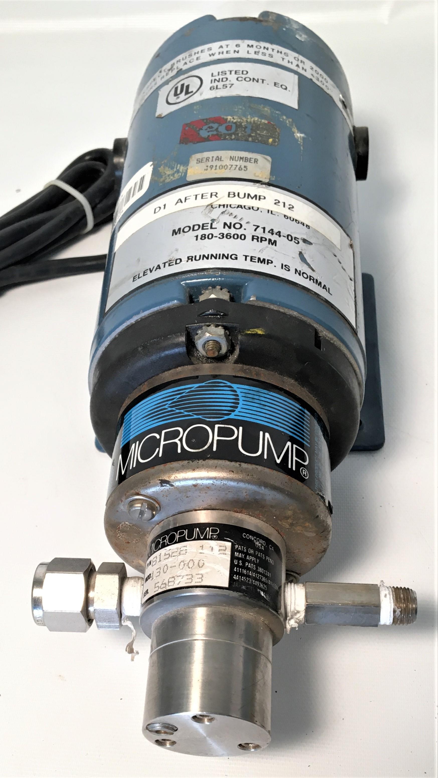 Cole-Parmer Masterflex 7144-05 Pump Drive with MICROPUMP 130-000 Head and Speed Control
