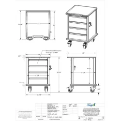 TrippNT Element 07 Compact Medical Storage Cart with Locking Drawers and Casters, 2 of 2