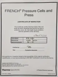 Thermo Spectronic French Pressure Cell Press FA078E Lab, 20 of 21
