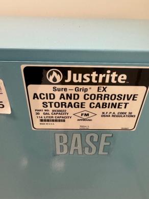 Justrite Sure-Grip EX 30 Gallon Acid & Corrosive Chemical Storage Cabinet Model 8930022-cover
