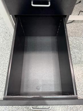 Laboratory Work Bench with Overhead Shelving and Lockable Drawers-cover