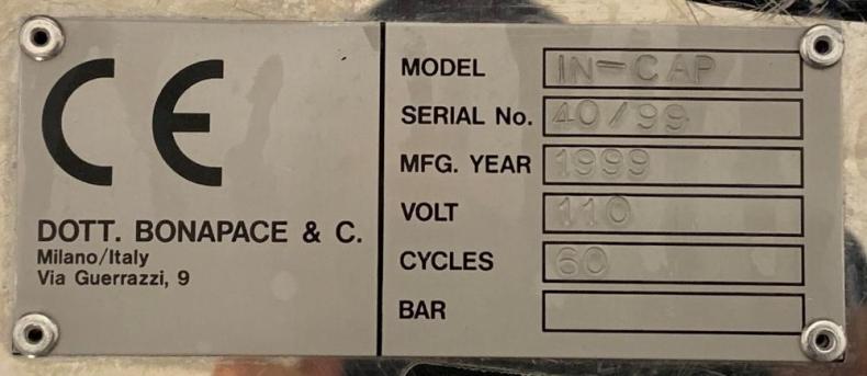 Dott Bonapace IN-CAP Automatic Bench Top Capsule Filling Machine-cover